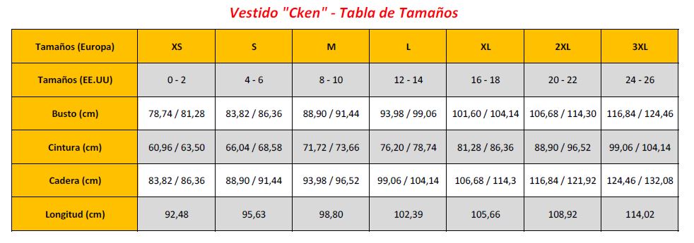 N7 - Cken Dresses - Sizing Chart (ES)